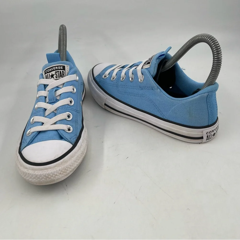 Converse Chuck Taylor AS - SZ 3Y- Blue Canvas Low Top No-Ties Sneakers Shoes